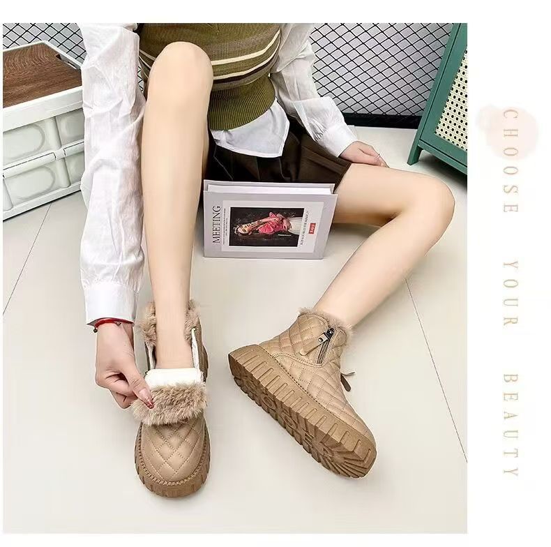 Neklizajuće čizme za snijeg, ženske nove zimske baršunaste zadebljane čizme za snijeg, ženska gornja odjeća, podižuće tople pamučne čizme_voghion.com