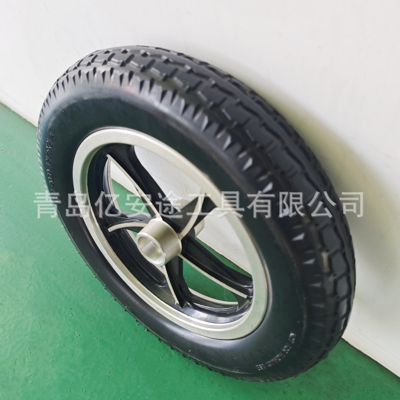 12.5x2.125铝轮辐 车轮轮胎 聚氨酯PU发泡轮 割草机手推车用