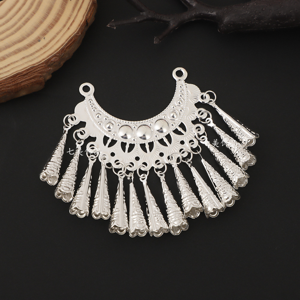 Diy Jewelry Accessories Miao Ethnic Style Crescent Moon Bell Tassel...