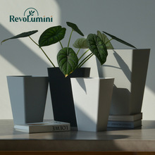 加高简约肤感塑料花盆室内阳台多肉虎皮兰高级环保黑胶蝴蝶兰套盆