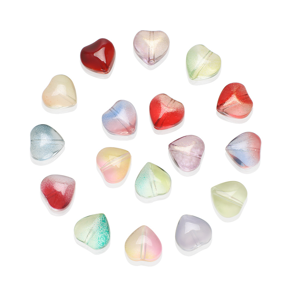 50 PCS/Package 8 * 5mm Hole 1~1.9mm Glass Heart Shape Beads display picture 1