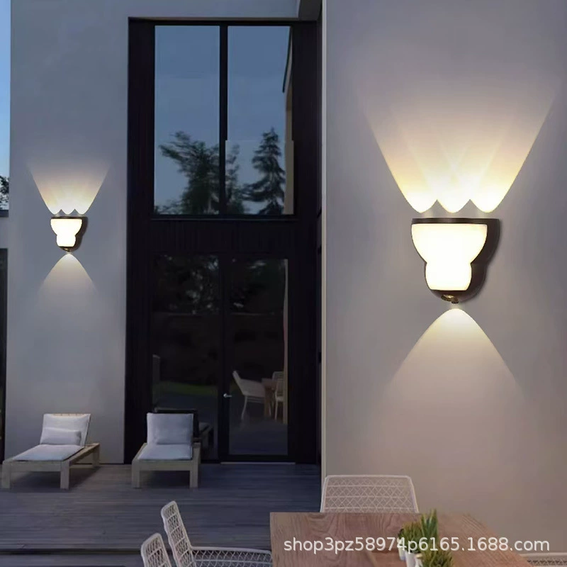 Простой современный водонепроницаемый светодиодный наружный светильник геометрической формы буквы настенный светильник двухголовый сад сад фон настенный светильник