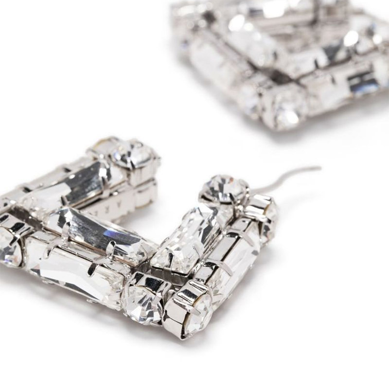 Rhinestone Square Hoop Earrings For Women Elegant Design Jewelry_voghion.com