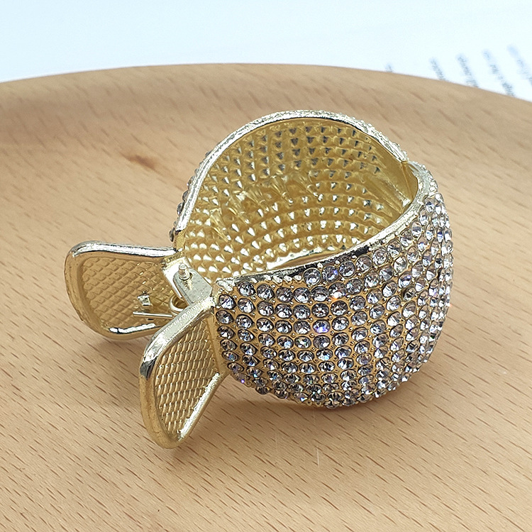 구형 풀 다이아몬드 합금 말꼬리 클립 [골드]