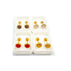 Earrings stainless steel, fresh screw, new collection, 750 sample gold