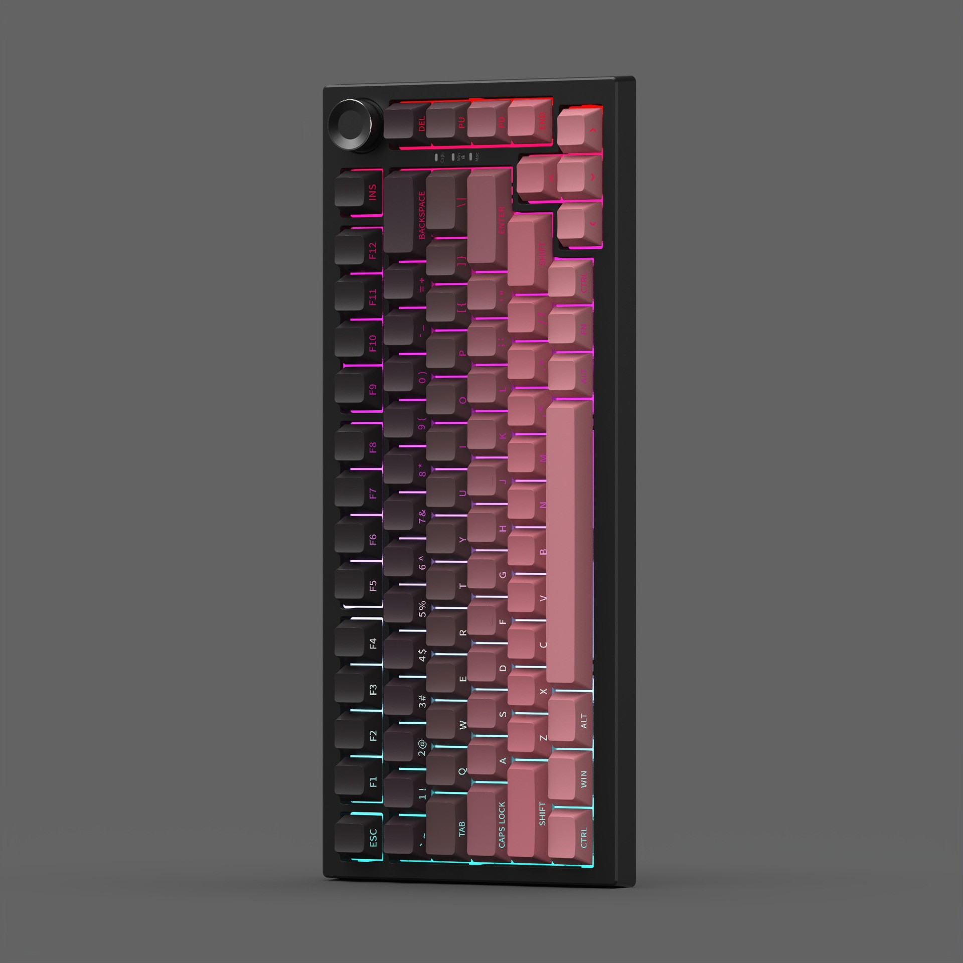 K81 teclado mecánico de tres modos personalizado con perilla de alto valor visual, grabado lateral inalámbrico Bluetooth juego de oficina dedicado a los deportes electrónicos