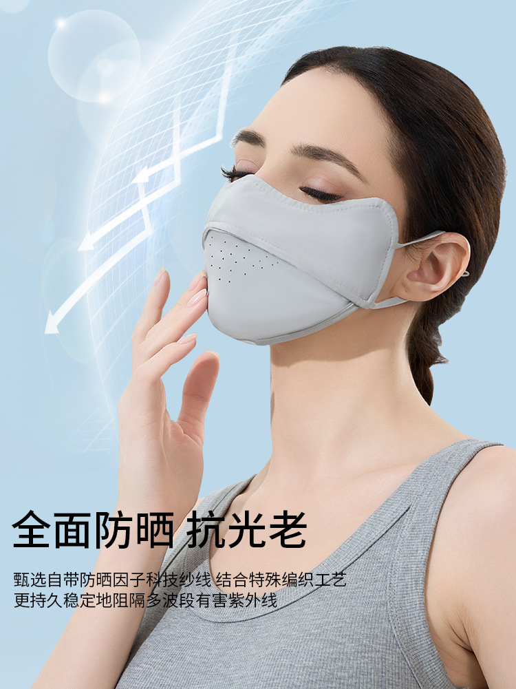 Verano agujero abierto seda de hielo máscara de protección solar respirada piel anti-UV máscara de protección de ojos al aire libre máscara de protección solar