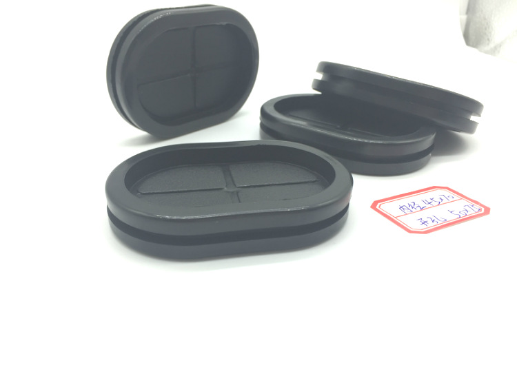 椭圆形长腰圆护线圈橡胶双面防尘阻燃静电出线环过线圈