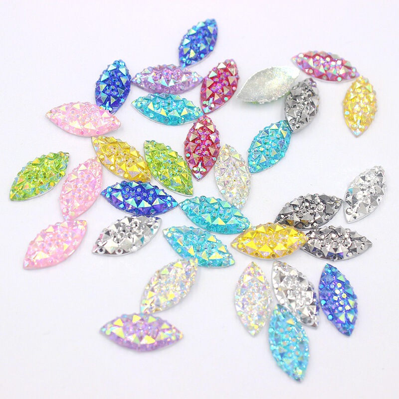 Popular eyebrow sticking Diamond resin 7x15mm crocodile back Horse Eye diamond hair accessories decorative diamond handmade DIY nail drill Popular eyebrow sticking Diamond resin 7x15mm crocodile back Horse Eye diamond hair accessories decorative diamond handmade DIY nail drill