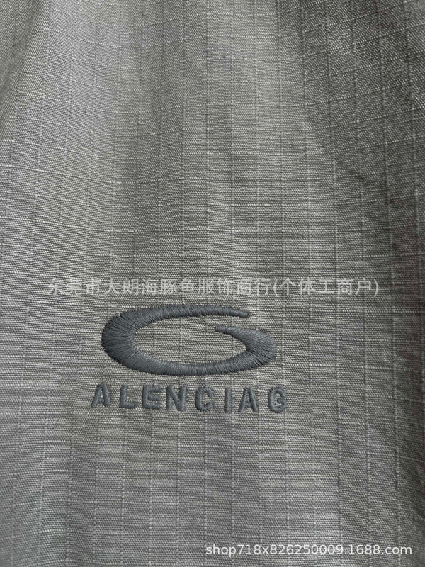 巴黎B家新款单环字母刺绣拉链夹克世家做旧脏脏复古薄款潮流外套|undefined