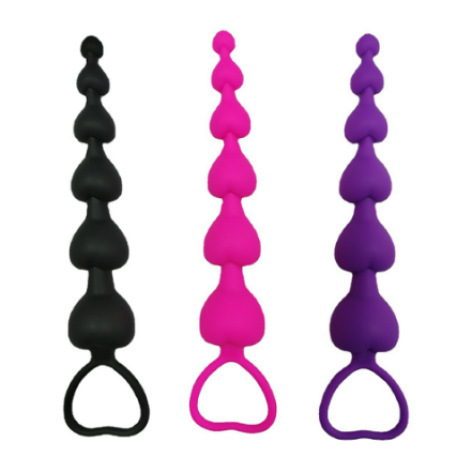 Foreign Trade Anal Plug for Men and Women, Special-Shaped Beads, Peach Heart Anal Plug, Adult Sex Toys for Delivery