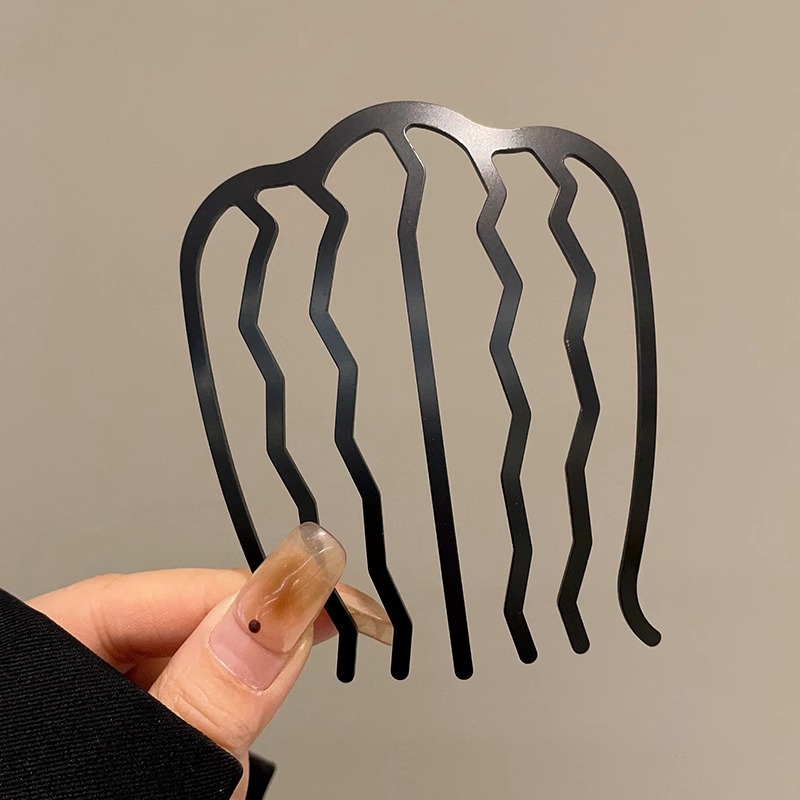 Lazy updo artefacto cabeza de bola insertar peine del pelo horquilla inversa insertar negro horquilla en forma de U estilo profesional tocado para las mujeres