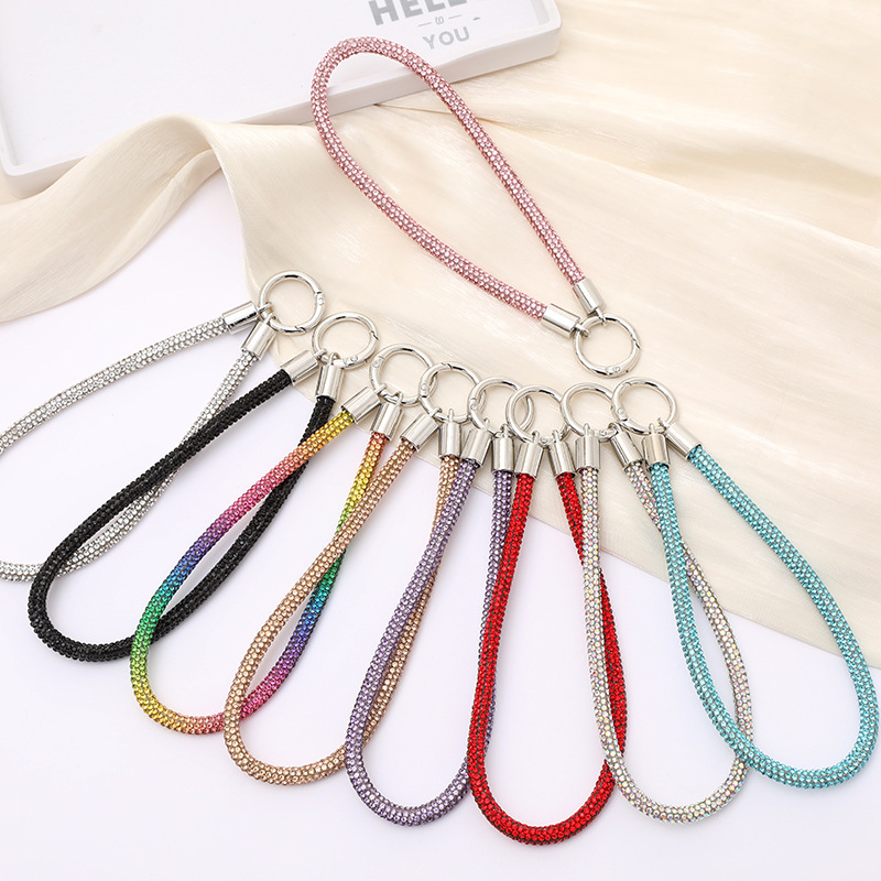 Light Luxury High-end Rhinestone Chain Mobile Phone Pendant Fashionable All-match Mobile Phone Case Keychain Hanging Ornaments Mobile Phone Hanging Chain