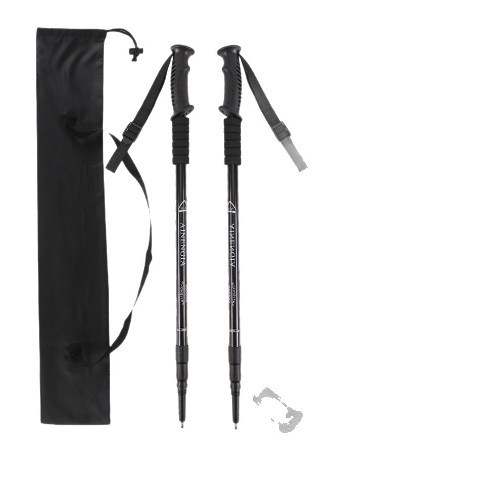 Amazon TEMU Aliexpress tres secciones de aleación de aluminio telescópico amortiguador bastón de escalada antideslizante image 6