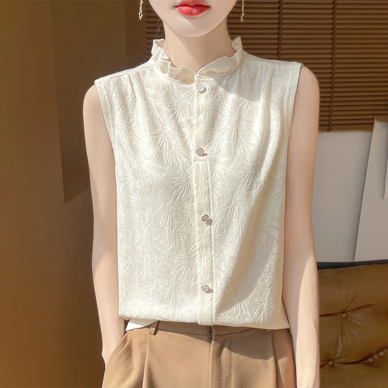 Sleeveless Vest Women's Inner Wearing Knitwear Top 2025 Spring New Suit Shirt Base Jacket Thin