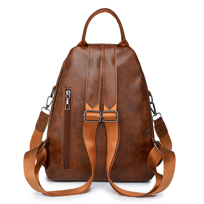 Comercio exterior al por mayor 2024 nuevo estilo europeo y americano retro señoras PU mochila multifuncional para viajeros urbanos