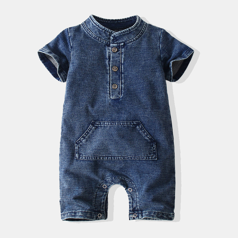 Children's denim soft romper 2021 summer...