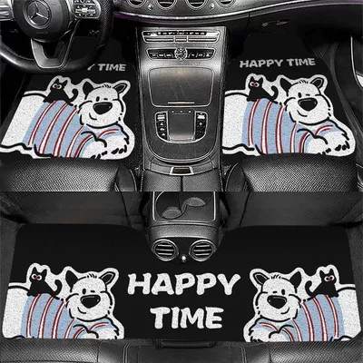 Avtomobil döşəmə paspasları – Dirt-Resistant, Cuttable and Stain-Resistant - zx-cute-cartoon-car-floor-mats-6-5060-front-foot-wire-loop-self-cut