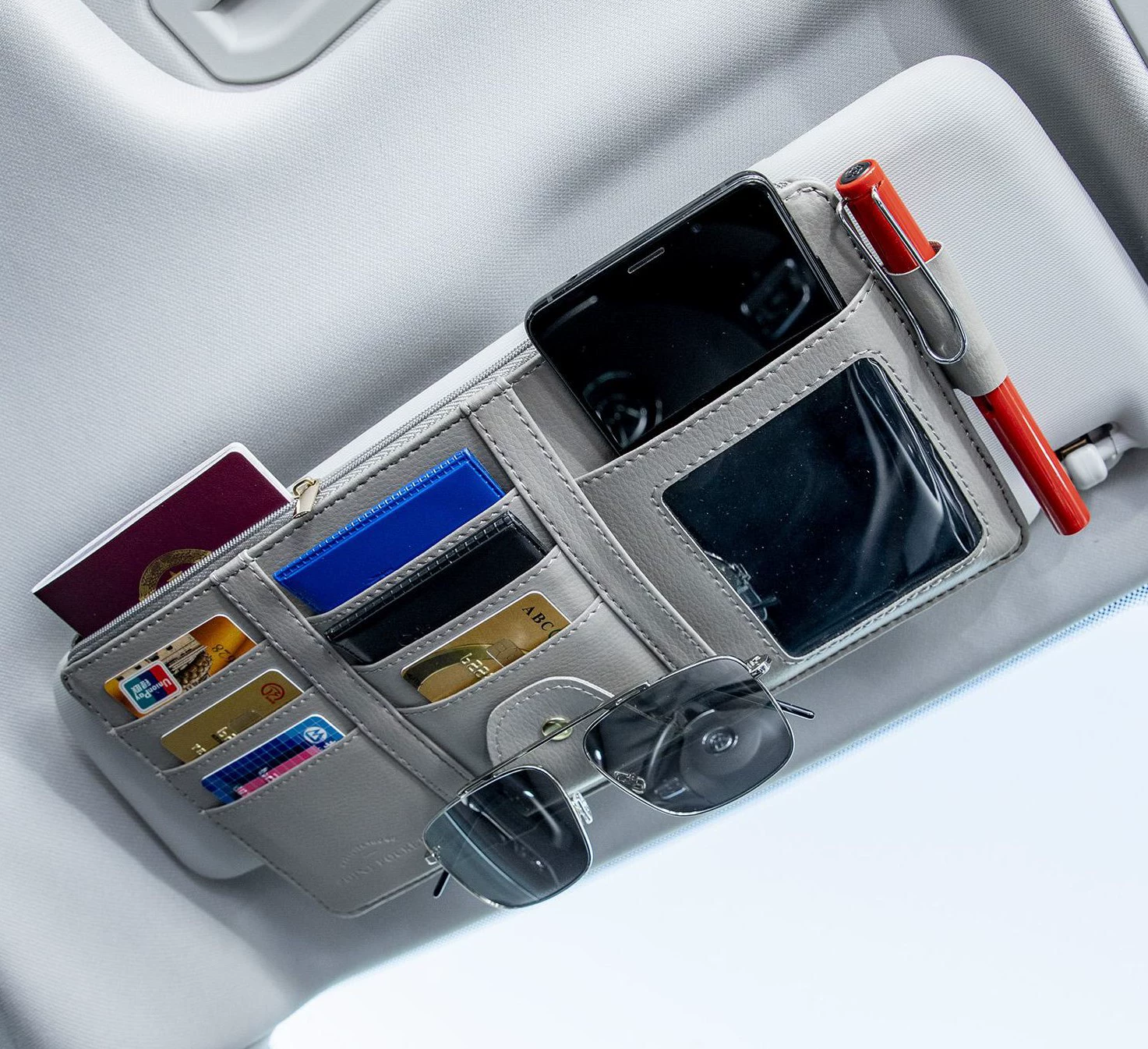 Автомобильный солнцезащитный козырек зажим для хранения многофункциональный автомобильный интерьер держатель для очков держатель для карт сумка для хранения ID держатель для хранения Чехол