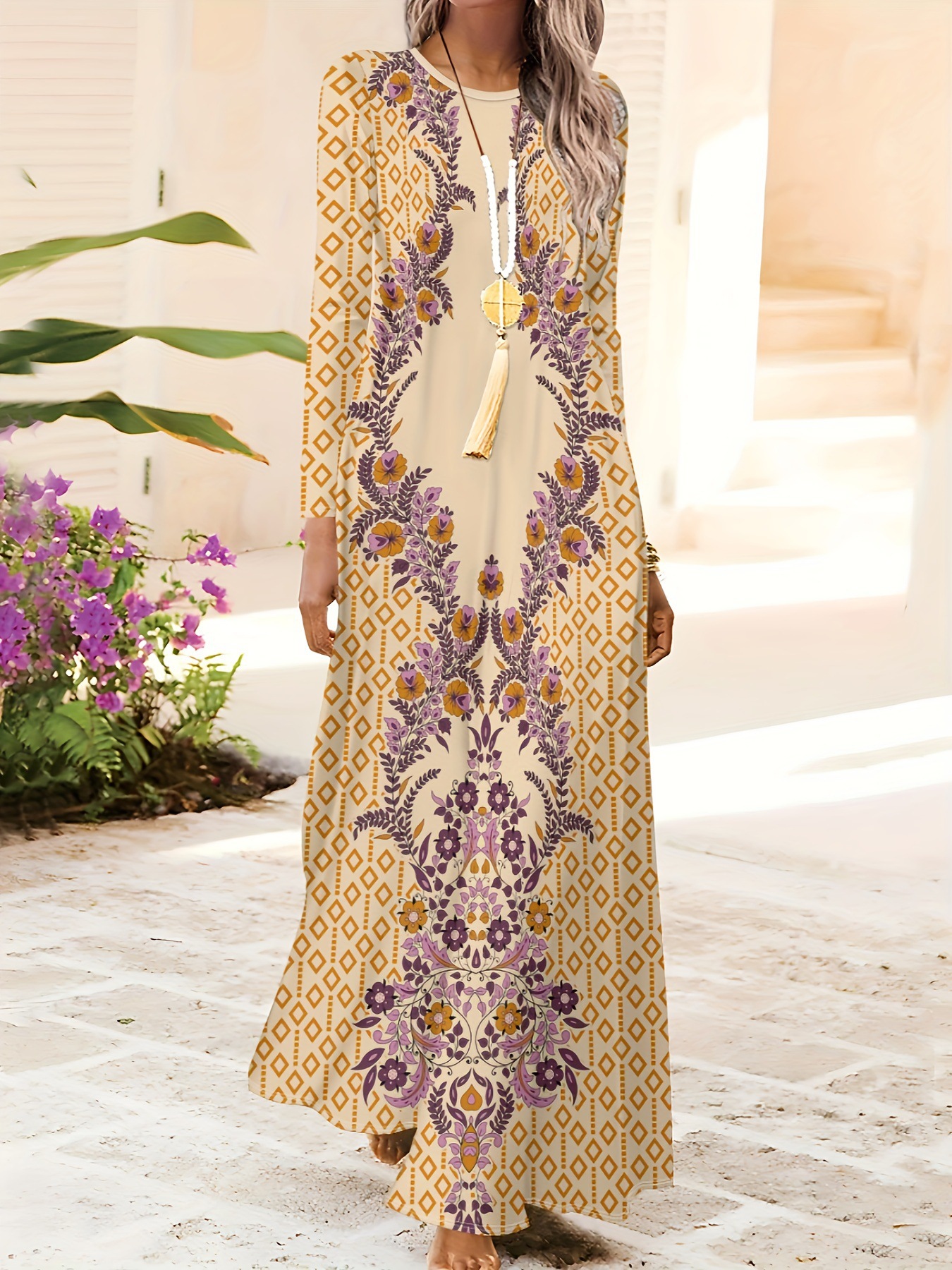 Women's Butterfly Pattern 3D Digital Bohemian Style Printed Party Elegant Long Dress 2025 Cross-Border_ecoleips.com