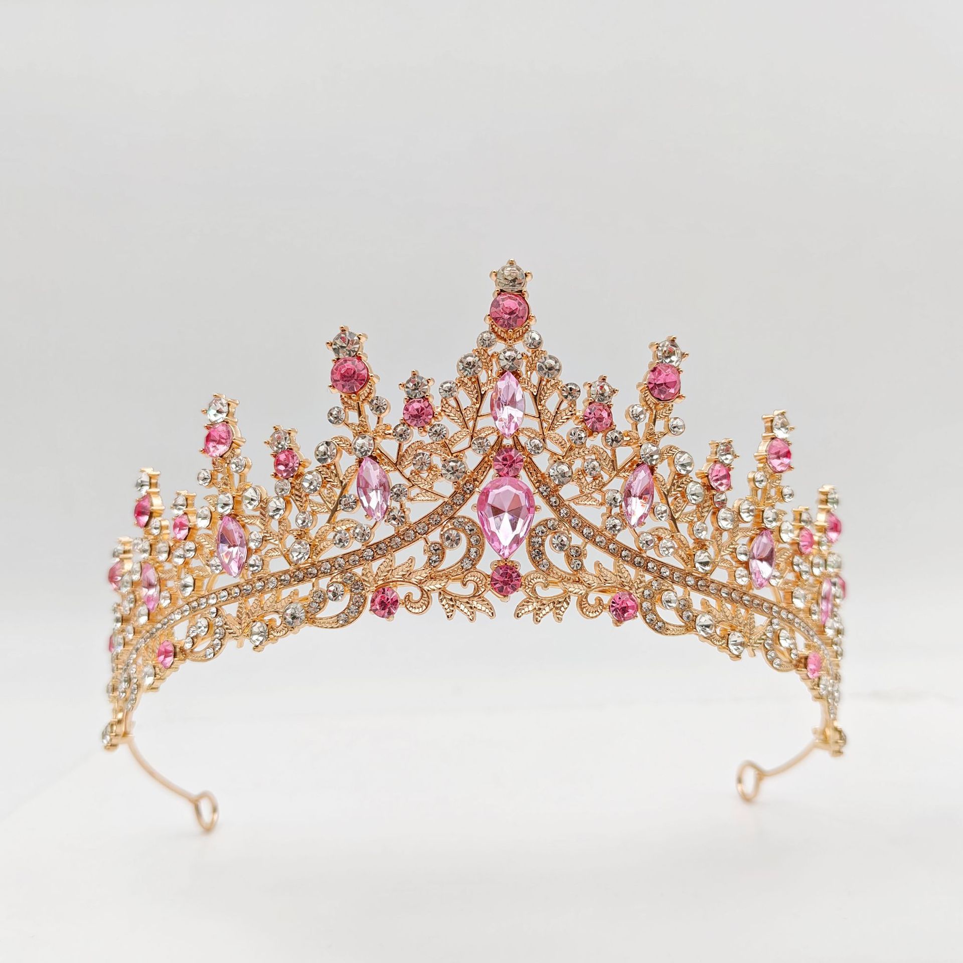 Diadema de Novia con Corona, Estilo Europeo y Americano, Accesorios para Vestido de Novia, Elegante, con Cristales, Accesorios para el Cabello, Venta al por Mayor