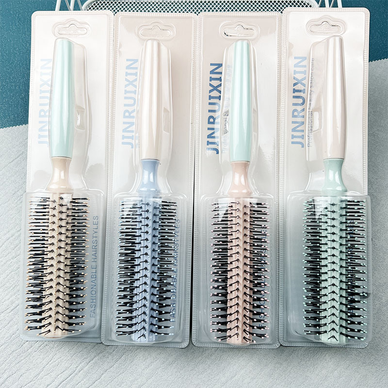 New large hard plastic paper card curly hair comb khaki home massage hair comb anti-static color matching roller comb