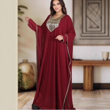 2025春季中东跨境新款晚礼服长袍长款潮流长袖大摆穆斯林风连衣裙
