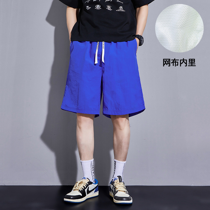 Men's Shorts Summer Thin 2025 New Sports Casual Quick-drying Breathable Ice Silk Loose Straight Pants