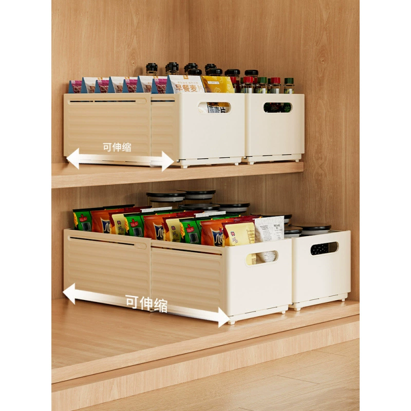 Ящик для хранения шкафа, выдвижной настольный органайзер для закусок, кухонный органайзер, глубокий шкаф, угловой ящик для хранения