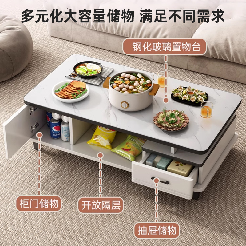 Mesa de té sala de estar pequeña casa de vidrio temperado mesa de té simple y moderna 2024 nuevo balcón de lujo pequeño mesa de té