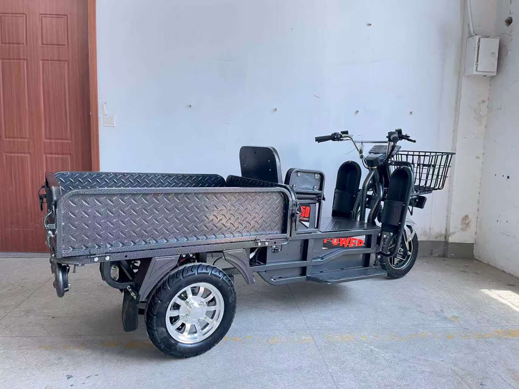 Electric tricycle, electric motorcycle for express delivery, mountain climbing, cargo delivery, metal box truck, wholesale, thickened steel plate body