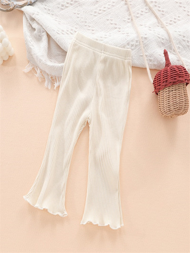2026 new Korean style thin western-style girls 'leggings, children's cotton bell-bottom pants, foreign trade pants, one-year-old trend