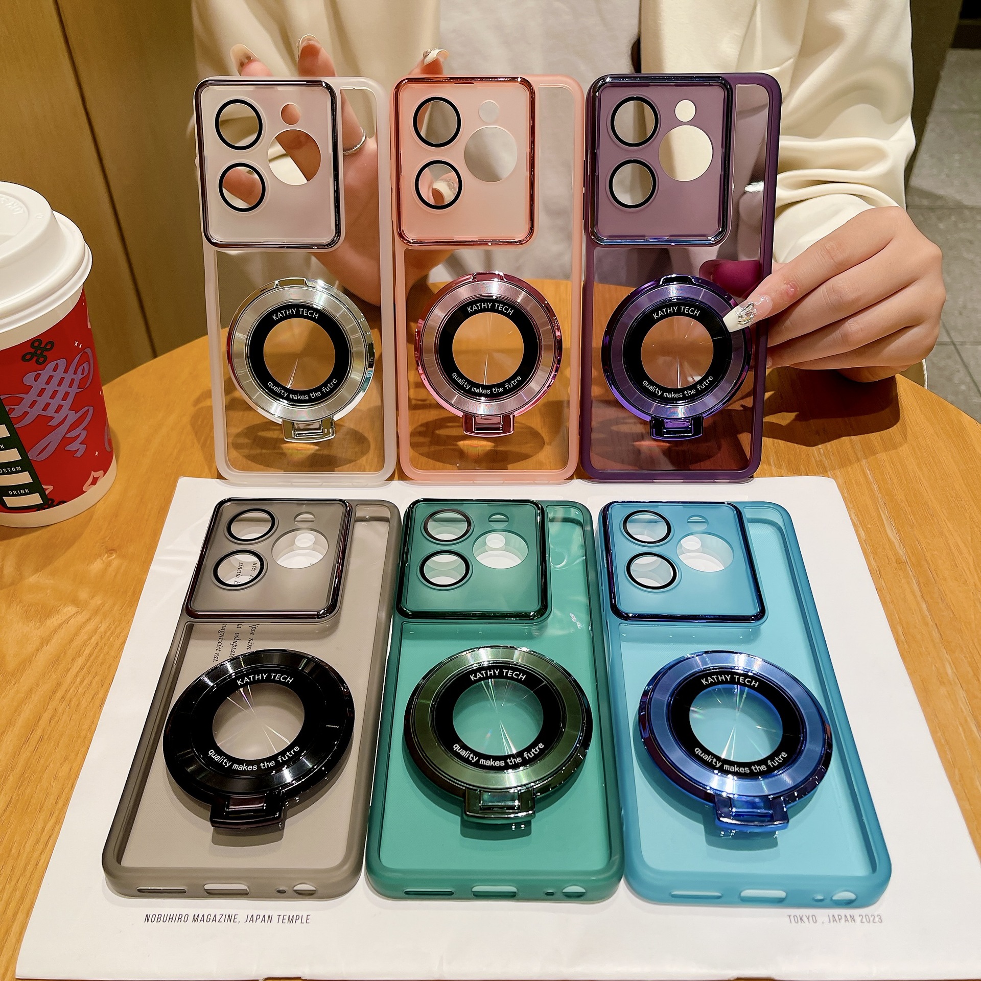 Suitable for sound transmission POVA6 mobile phone case CD pattern magnetic bracket note40 meiyan photo frame soft case HOT40 protective case