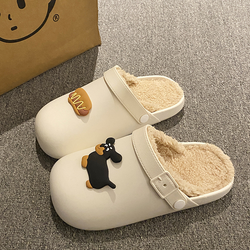 Trendy Girl Winter Outdoor Cute Cartoon Warm Durable Cotton Slippers Indoor Home Versatile Soft Sole Plush Version Trendy Girl Winter Outdoor Cute Cartoon Warm Durable Cotton Slippers Indoor Home Versatile Soft Sole Plush Version
