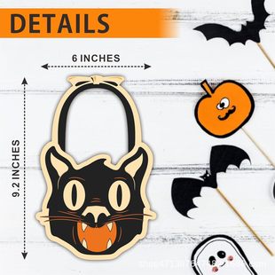 New Halloween Cat Horror Decoration Pendant Printed Wooden New Multi-Specification Wooden Hanging Sign
