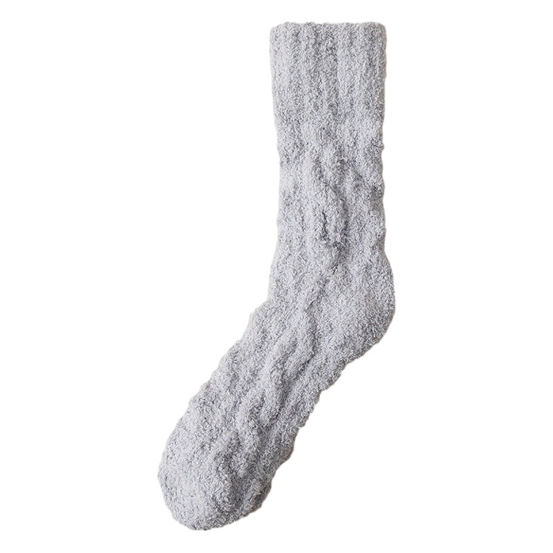 Coral Velvet Socks for Men, Non-Shedding Sleep Socks, Women's Mid-Calf Autumn and Winter Velvet Thickeneded Warm Home Floor Socks