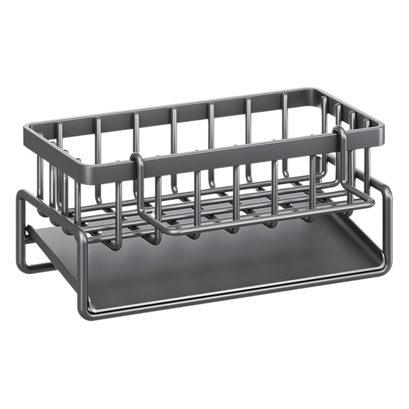 Escurridor de Platos de Acero Inoxidable, Cesta de Drenaje para Esponjas de Cocina, Organizador de Drenaje para Almacenamiento de Detergente Junto al Fregadero