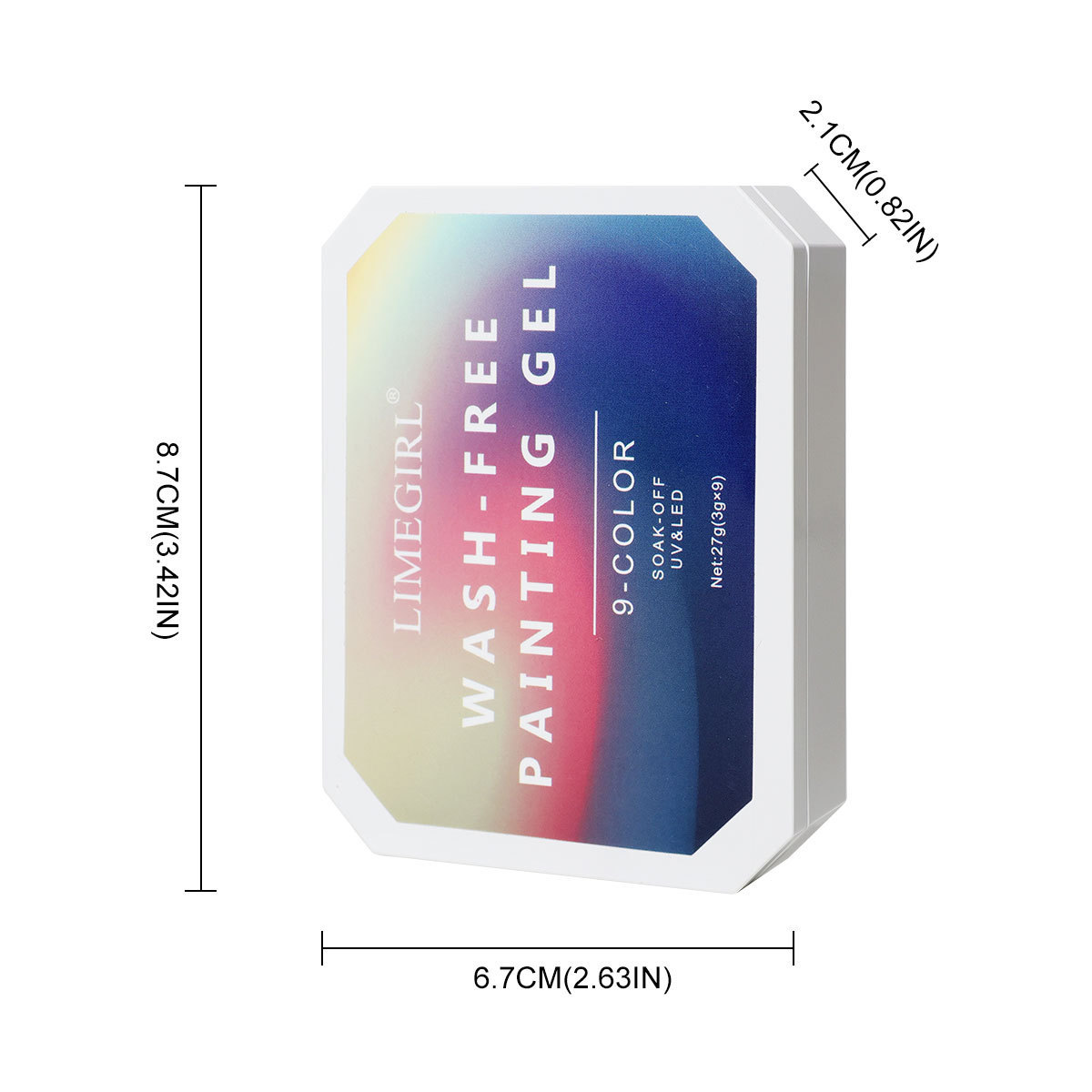 Nuevo Esmalte de Uñas en Gel con Patrón de Nueve Cuadrículas, Estilo Jardín de Monet, Degradado Macaron, Efecto Difuminado, Sin Necesidad de Limpiar, en Existencia