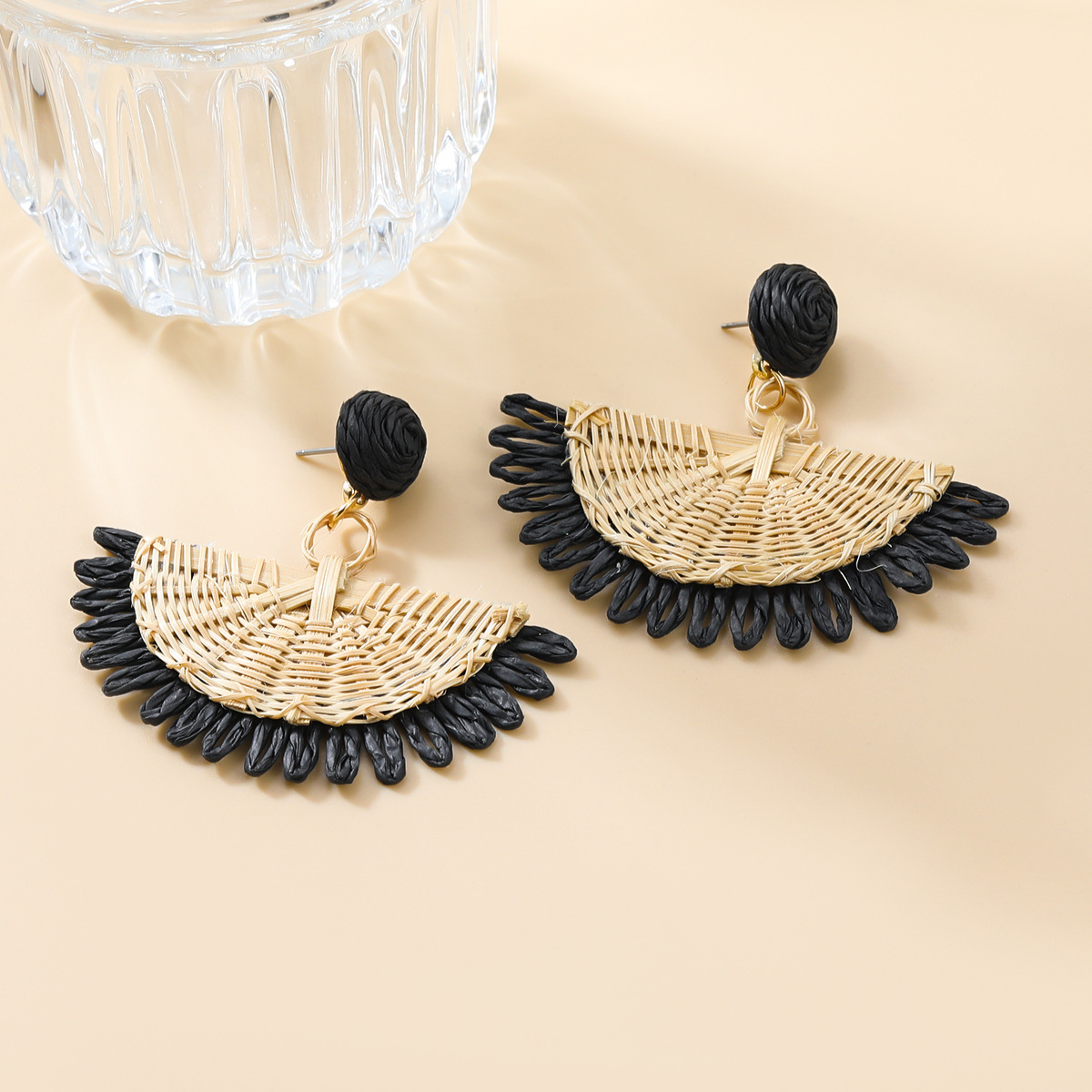 7g Weight 304 Stainless Steel Ear Needle Material Drop Earrings Classification 1 Pair Quantity Holiday, Weekend Occasion raffia Material Geometric Pattern All Seasons Season Women's Gender Braid Design Vacation, Ethnic Style Style 1 Pair Vacation Ethnic Style Geometric Braid Raffia Drop Earrings 7