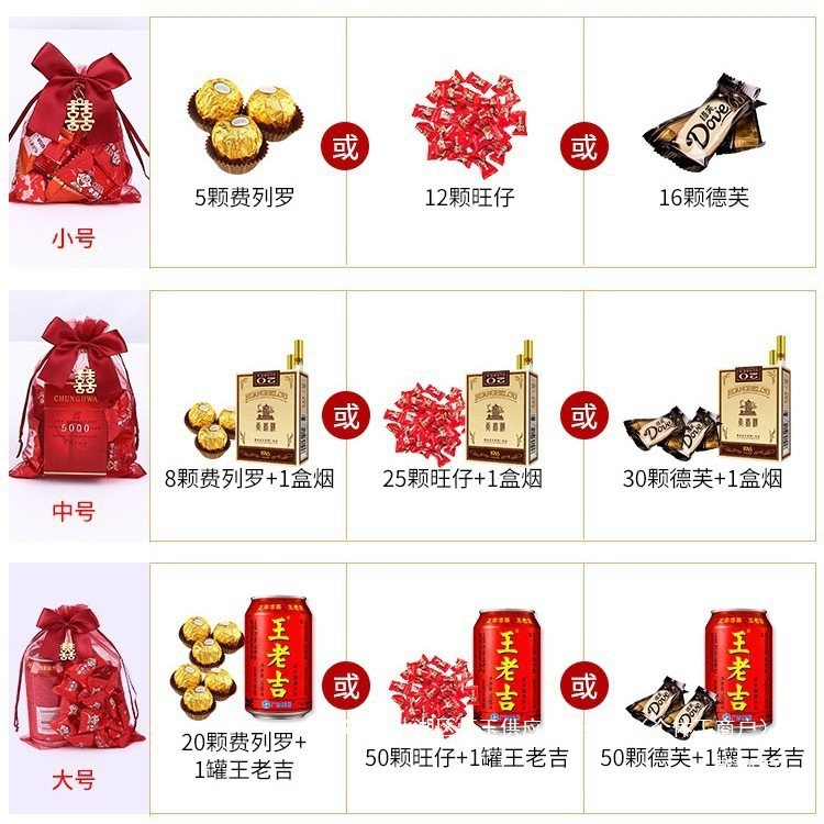 厂家直销喜糖袋结婚网纱袋喜袋瓜子花生喜糖袋子网红喜糖盒子婚庆|undefined