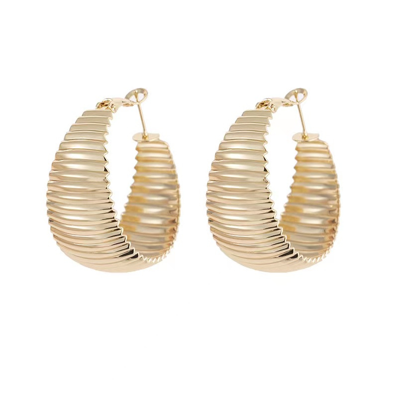 Fashion C Shape Metal Plating Womenu0027S Earrings 1 Pair