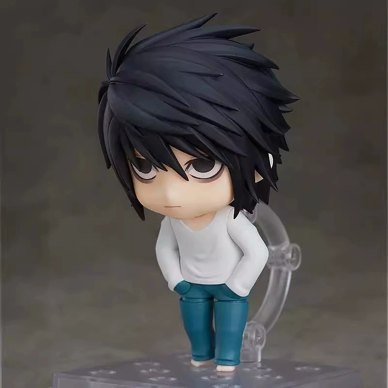Q-version Death Note L figure, clay movable face & hand, boxed, 10 cm collectible