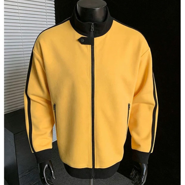 2026 Autumn New Style Chinese Cotton Sports Color-Block Sweatshirt Baseball Jacket Men's Cardigan Jacket Spring Coat 2026 Autumn New Style Chinese Cotton Sports Color-Block Sweatshirt Baseball Jacket Men's Cardigan Jacket Spring Coat