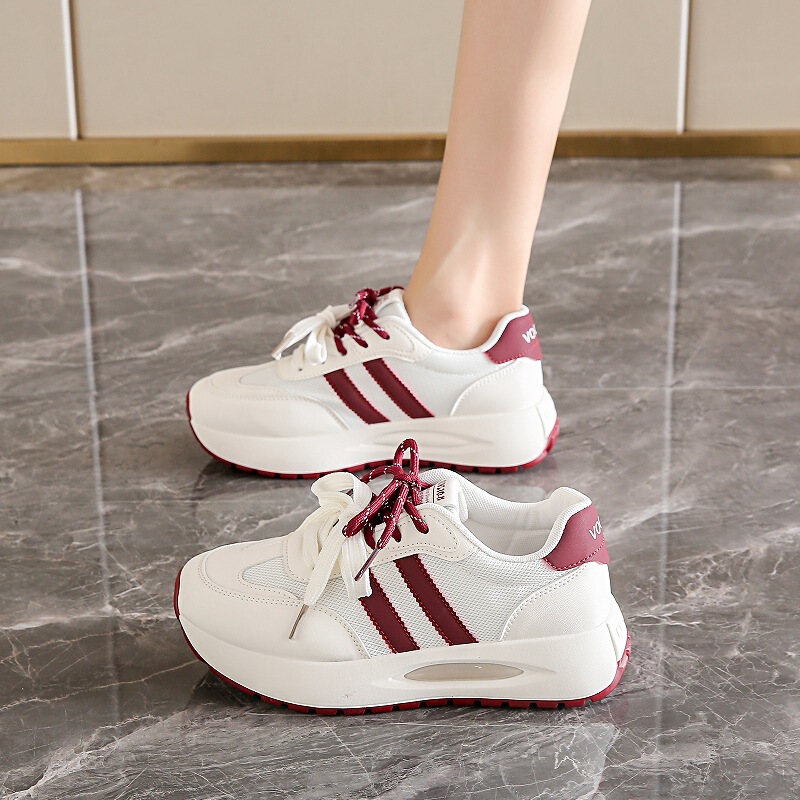 Stepping on excrement feeling waffle small waisted forrest gump shoes women's 2025 spring new explosions increased thick-soled casual dad shoes