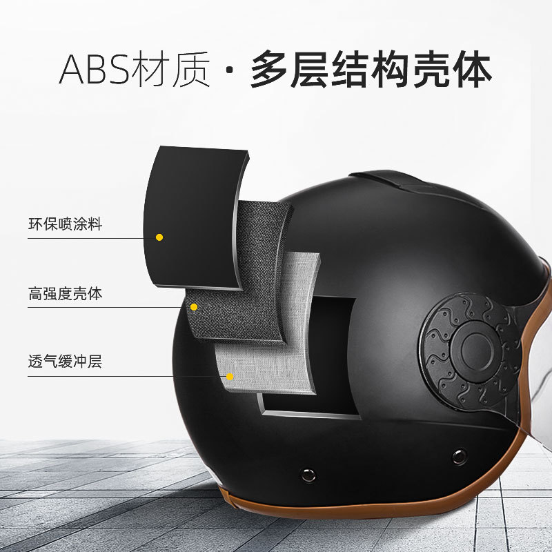 Casco Retro BYB/Yabia 750 para Motocicleta, Unisex, para Vehículos Eléctricos, Casco para Conducir Vehículos con Batería