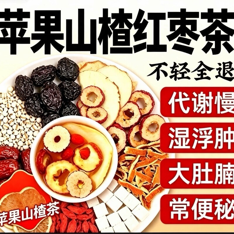Apple, hawthorn, and red date tea reduces heat, orange tea eliminates belly fat, removes dampness, aids in weight loss, and detoxifies the body with herbal tea bags Apple, hawthorn, and red date tea reduces heat, orange tea eliminates belly fat, removes dampness, aids in weight loss, and detoxifies the body with herbal tea bags