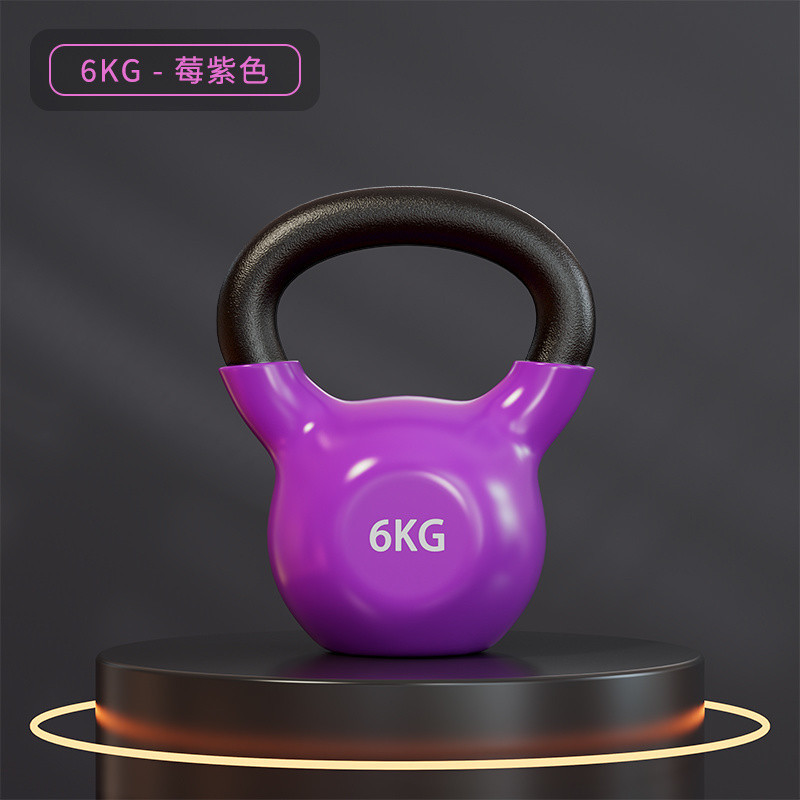 Kettlebell solid cast iron, color‑coded 2–20 kg, ergonomic handle, home & gym