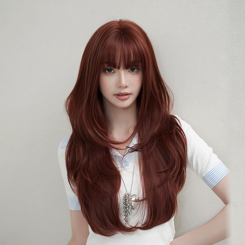 Korean and Japanese New Style Long Curly Synthetic Wig for Women, High-Quality High-Temperature Fiber Full Wig, Popular Online Korean and Japanese New Style Long Curly Synthetic Wig for Women, High-Quality High-Temperature Fiber Full Wig, Popular Online