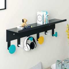 玄關掛鈎進門置物架收納壁掛牆上免打孔入戶門鑰匙衣服粘鈎掛衣架