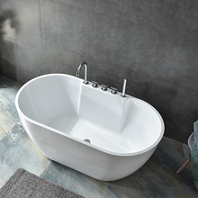 独立式无缝一体成人浴缸家用酒店卫生间椭圆形小户型欧式简约浴缸